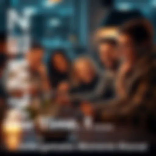 A group of diverse people gathered around a table, sharing their unforgettable personal stories with smiles and laughter.