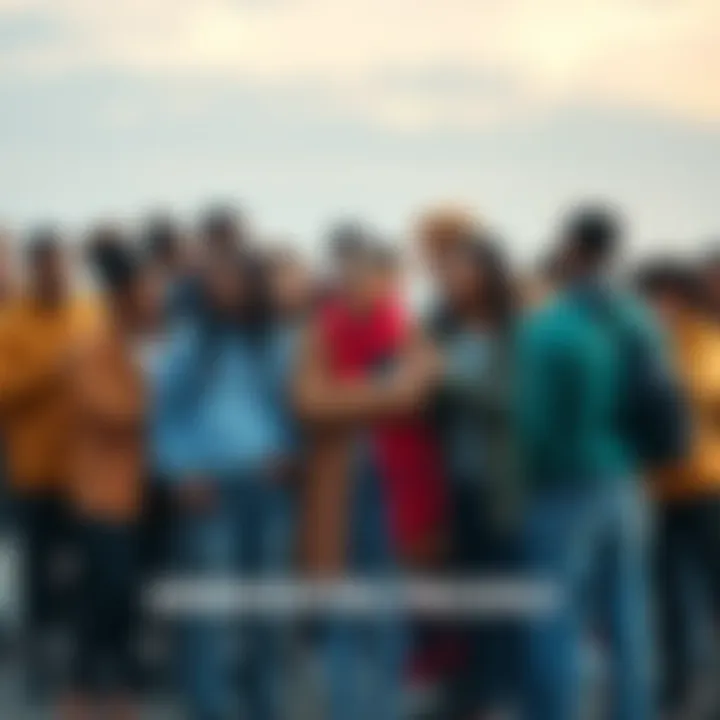 A group of diverse people standing together, showing support and commitment during a challenging time.