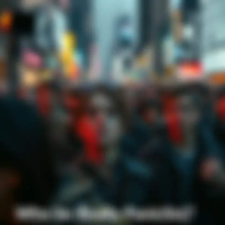 A group of people in a busy urban setting showing signs of anxiety and concern