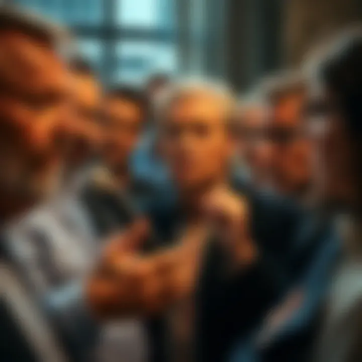 A group of people engaged in a serious discussion about truth and lies, showing varied expressions of concern and thoughtfulness.