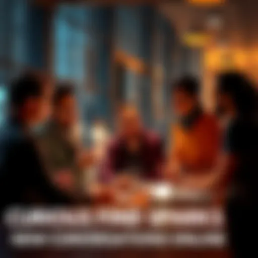 A group of people sharing ideas at a table, engaged in conversation over a recent discovery