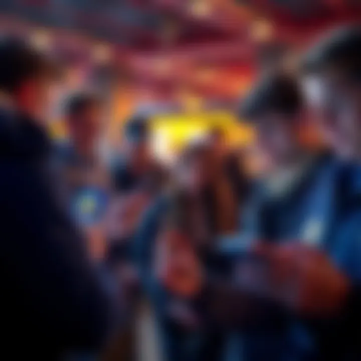 A group of people looking at their cryptocurrency wallets on smartphones, showing interest in the market