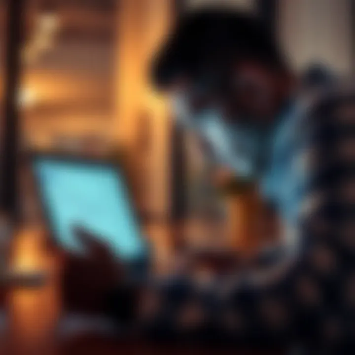 A person looking at a laptop screen with concern, examining an email that appears suspicious about a payment from a Gmail account linked to a BitPay wallet.