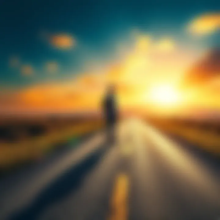 A person standing at a fork in the road, contemplating which way to go, symbolizing new experiences and choices.
