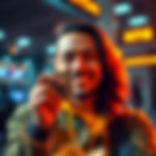 Individual smiling while holding Bitcoin coins, symbolizing a shift to digital currency as a store of value.