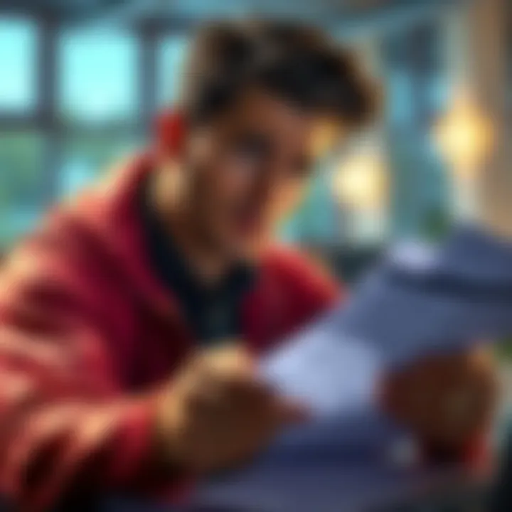 A person examining their tax forms, looking concerned about crypto gains and discrepancies between documents