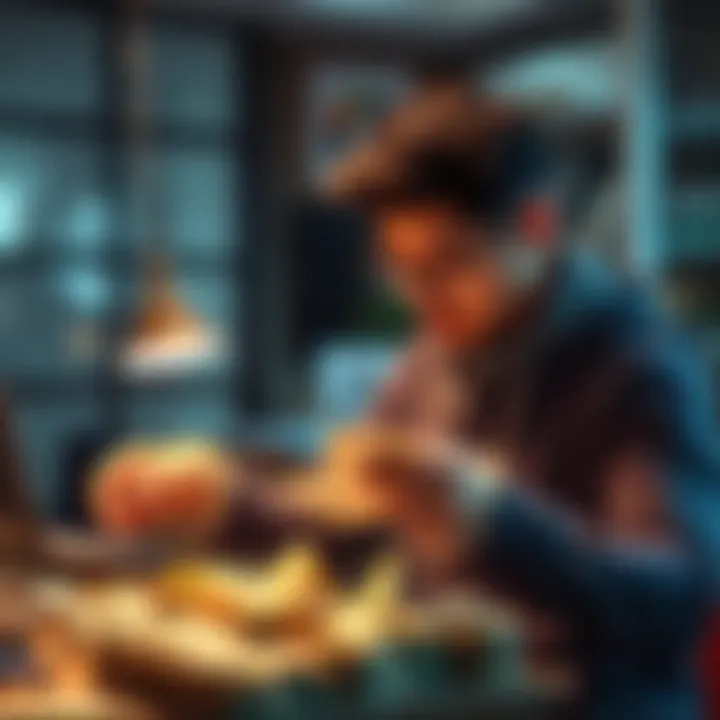 Individual organizing money and planning budget to reduce impulsive spending