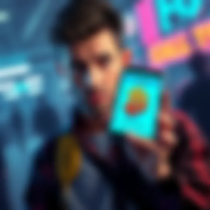 A former digital marketer looking worried while holding a smartphone displaying Pi tokens for sale, reflecting financial stress due to job loss.