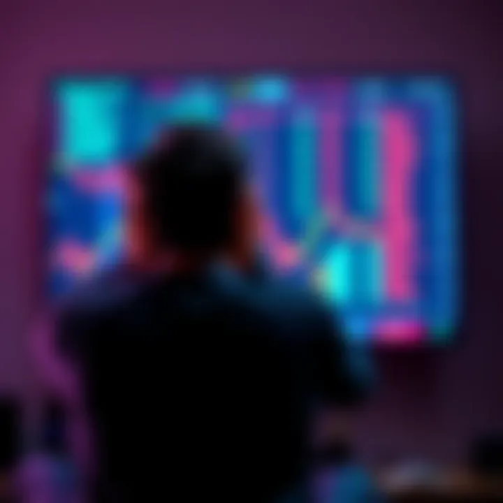 Person looking at falling crypto prices A person sitting with their head in their hands, staring at a screen showing declining cryptocurrency prices. The image conveys emotional distress and regret over selling crypto investments.