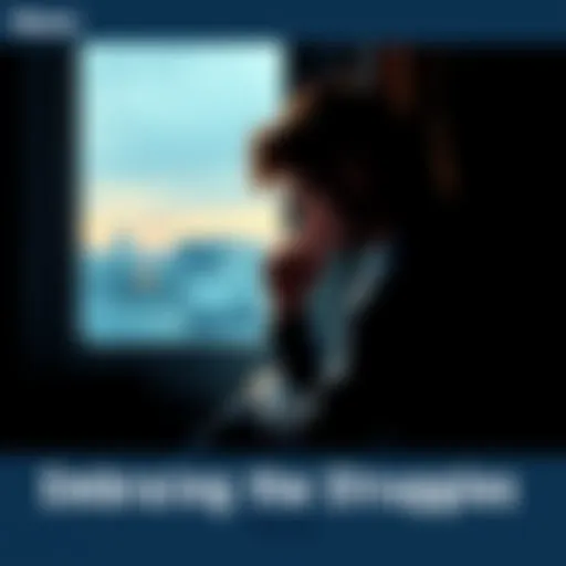 A thoughtful person sits alone, looking out a window, deep in thought about emotional struggles.