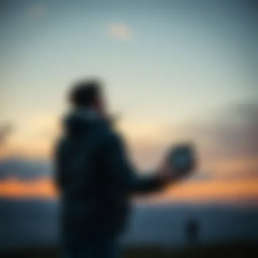 Individual standing with a broken compass in hand, reflecting on poor decisions made from bad advice, illustrating the theme of regret and misguided choices.