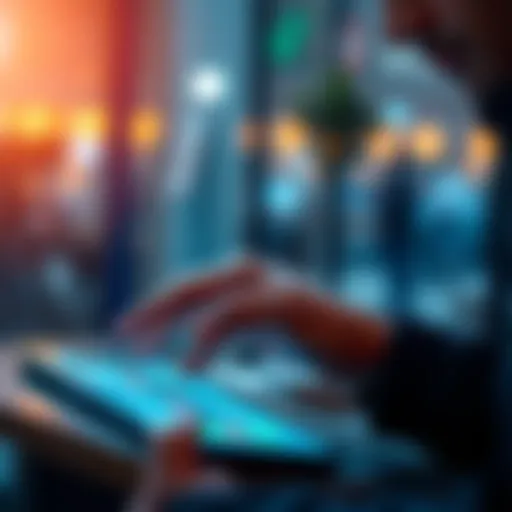 A person tapping on a mobile banking app to manage investments through Raiz with a secure login