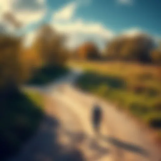 A person confidently walking along a winding path surrounded by nature, symbolizing the journey of personal choices