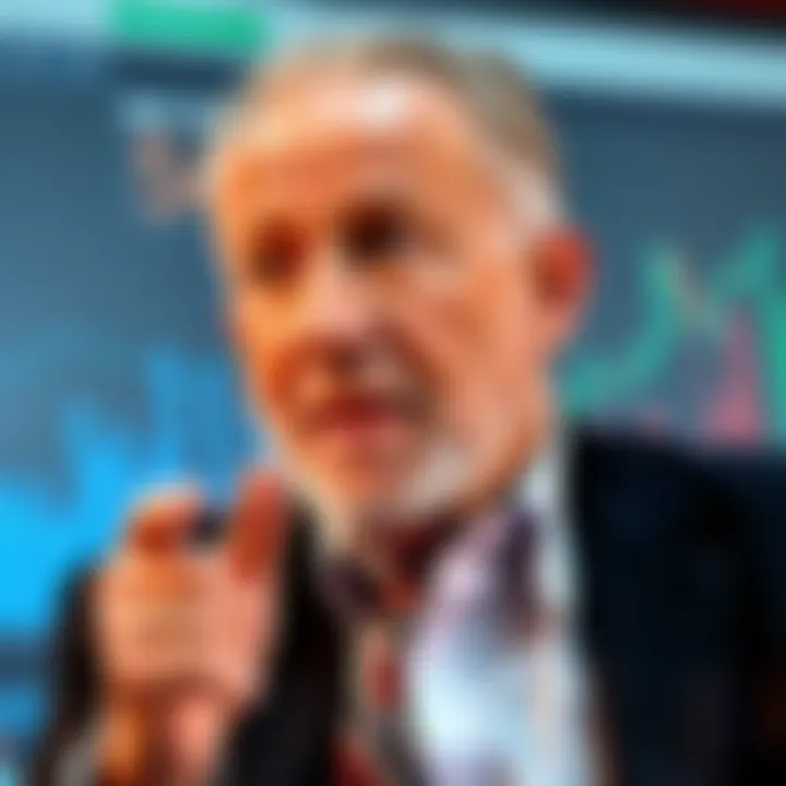 Peter Schiff speaking about the economy with charts and graphs in the background