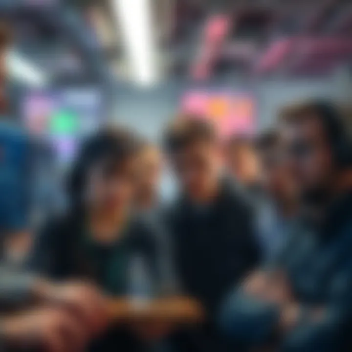 A group of Pi Node operators looking concerned while discussing issues with their devices after an update.