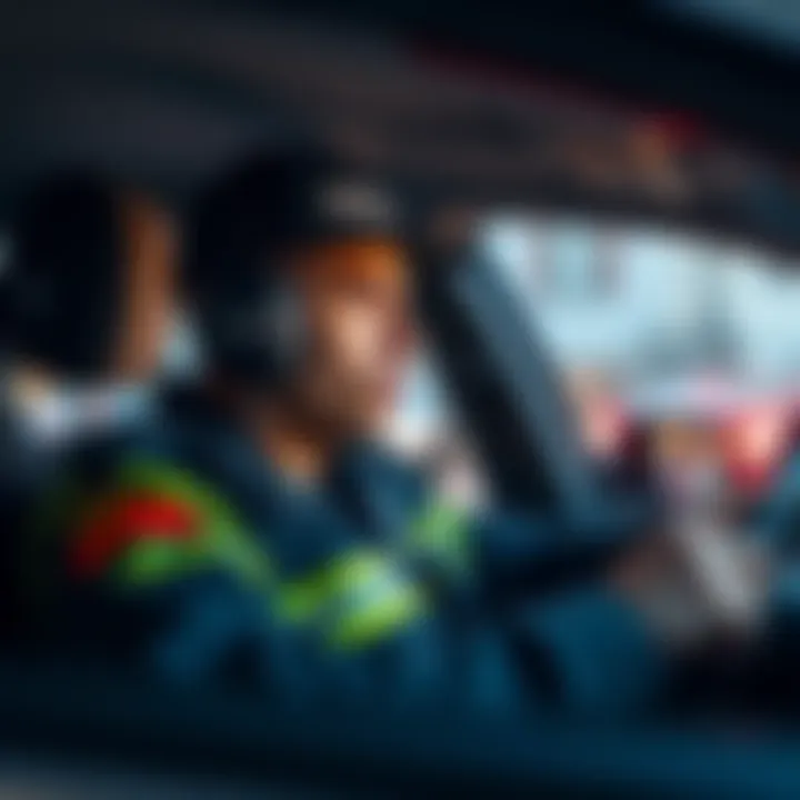 Police officer with bodycam Police officer reviewing bodycam footage while sitting in a car, showing concern over a leaked seed phrase