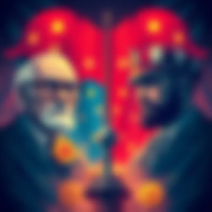 Illustration showing the contrast of Democratic and authoritarian leadership on crypto values