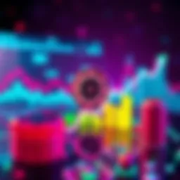 Visual representation of Polkadot token with upward trend and market analysis graphics