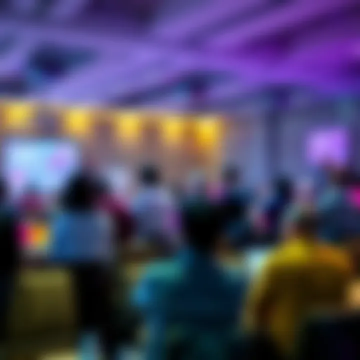 Participants actively engaging in a blockchain workshop at the Polkadot Academy with presentations and group discussions