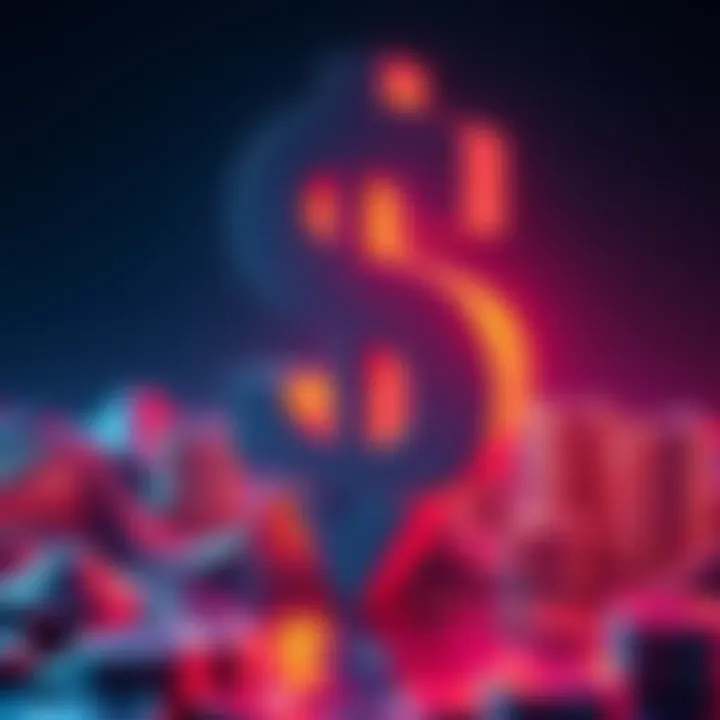 A visual representation of Polkadot's financial loss, featuring a large dollar sign with a downward arrow, symbolizing the drop in value after exchanging DOT for MYTH.