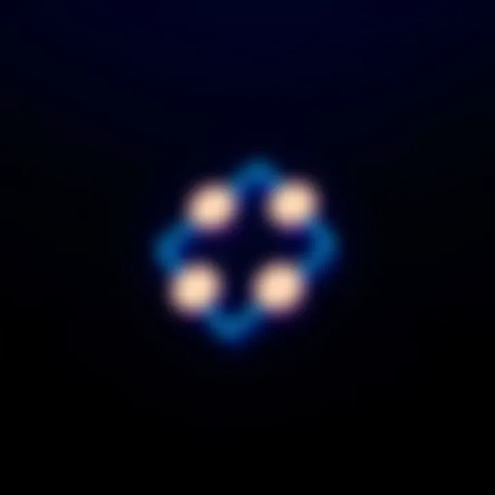 Close-up of the Polkadot logo representing blockchain technology