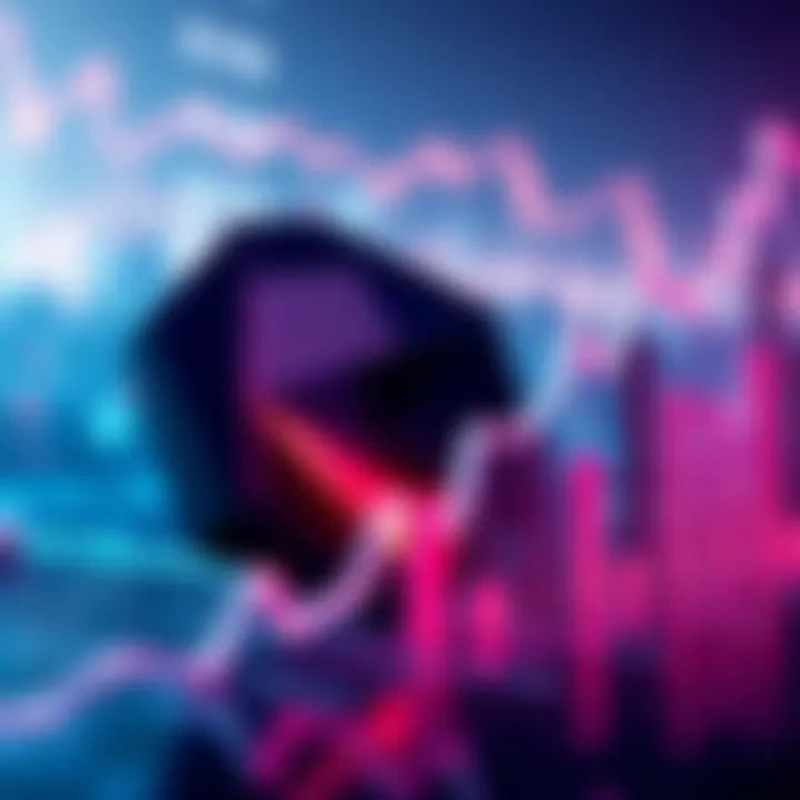 The Polygon logo alongside a graph showing upward trends, symbolizing its growing popularity and potential value in the crypto market.