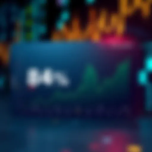 A chart showing 84% of traders on Polymarket facing losses, with a small segment of profitable traders highlighted in green, set against a backdrop of digital trading symbols.