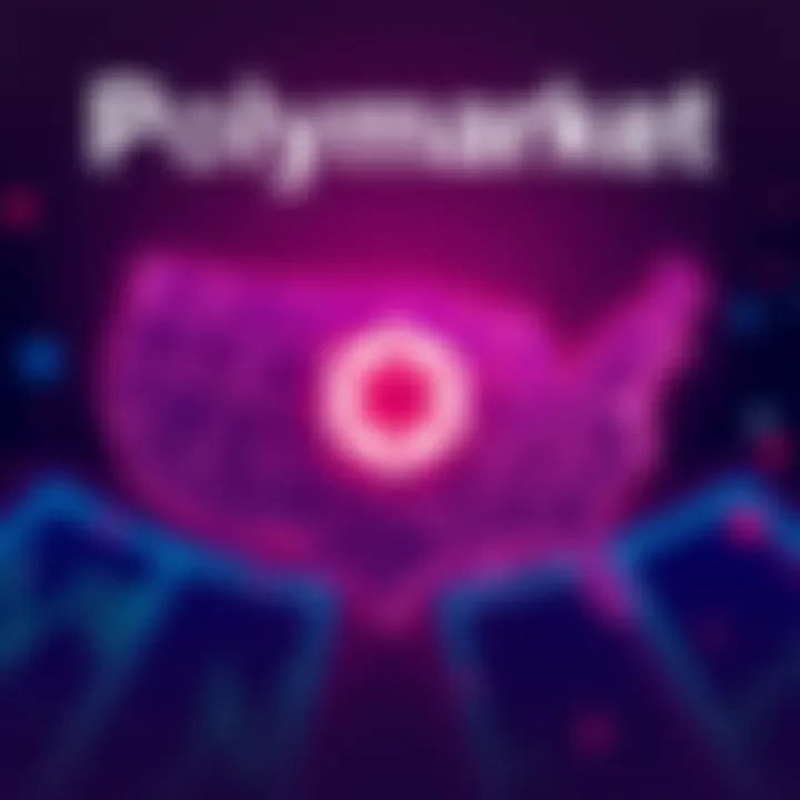 Illustration of Polymarket's logo with U.S. map and Polygon logo, symbolizing new market entry and blockchain activity