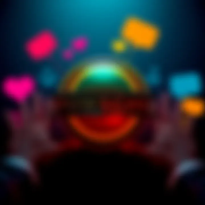 A vibrant POWSCHE logo surrounded by symbols representing community support like hands and chat bubbles