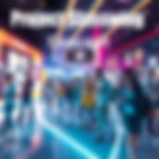 A futuristic representation of Project Glasswing showcasing technological advancements and community engagement, with diverse people interacting with innovative devices.