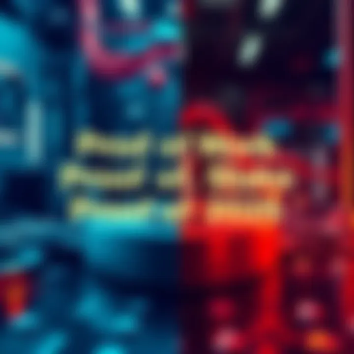 A visual comparison of Proof of Work and Proof of Stake concepts in blockchain technology, featuring mining hardware and a representation of PoS networks.