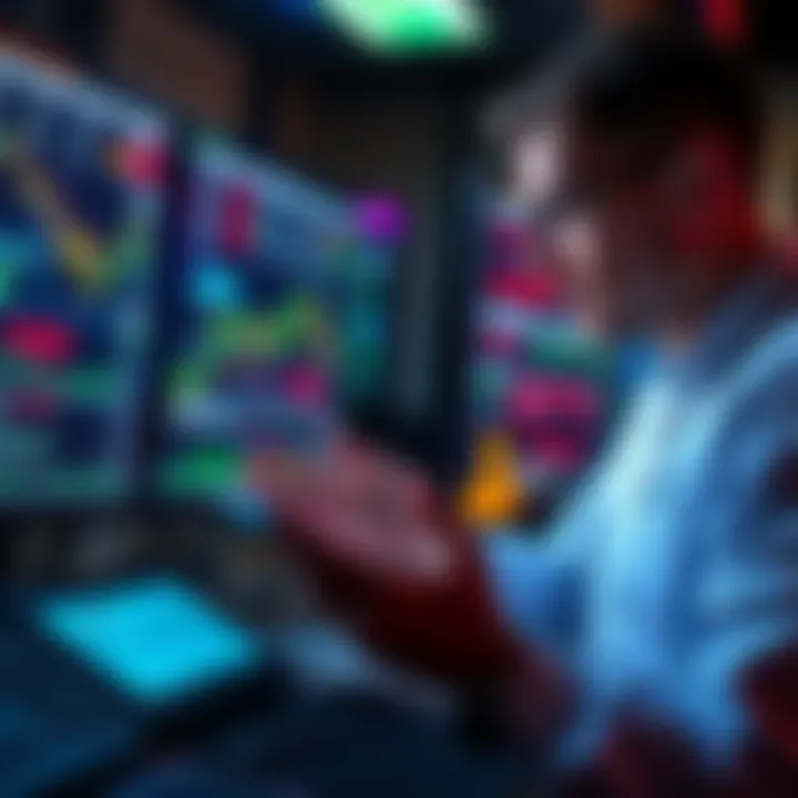 A trader analyzing financial charts, considering short options strategies to safeguard their investment portfolio.