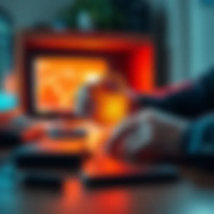 Protecting Seed Phrase A person securing a seed phrase for cryptocurrency with a USB drive and encryption tools on a desk.