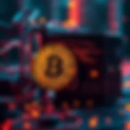 A visual representation of a quantum computer alongside the Bitcoin symbol, highlighting the potential risk to Bitcoin security from quantum technology.