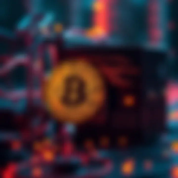 Quantum Computer and Bitcoin Symbol A visual representation of a quantum computer alongside the Bitcoin symbol, highlighting the potential risk to Bitcoin security from quantum technology.