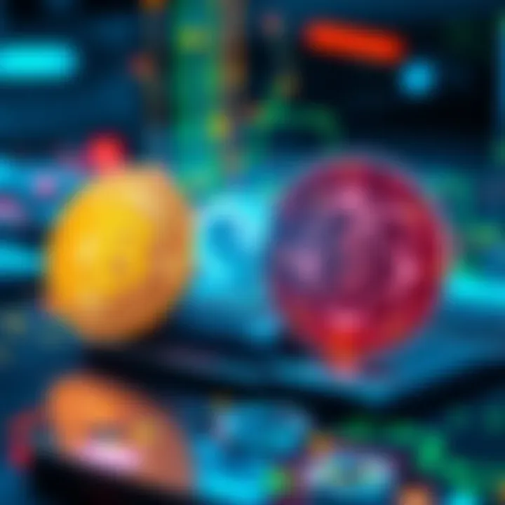 Quantum Computing and Bitcoin Security A futuristic quantum computer alongside a Bitcoin symbol, showing the connection between technology and cryptocurrency security.