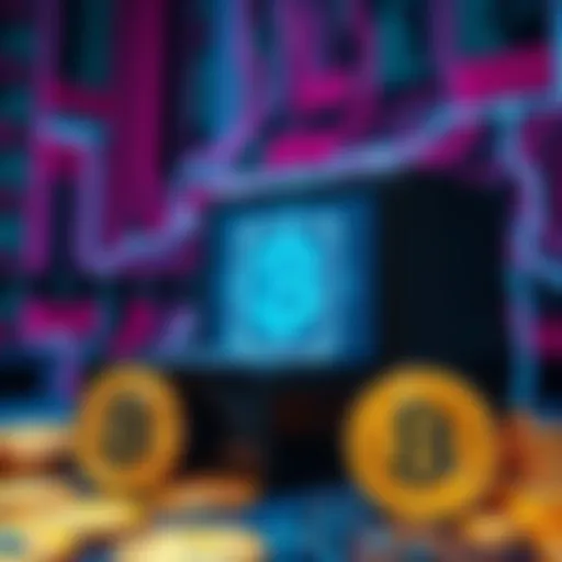 A visual representation of a quantum computer alongside Bitcoin symbols, highlighting the potential impact of quantum technology on cryptocurrency security.