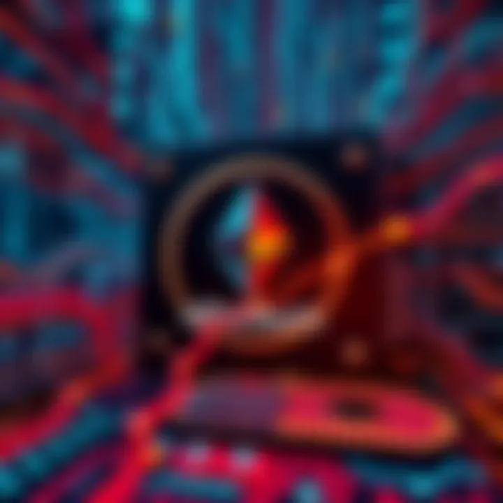 A visual representation of a quantum computer with Ethereum's logo, highlighting the risks to cryptography.