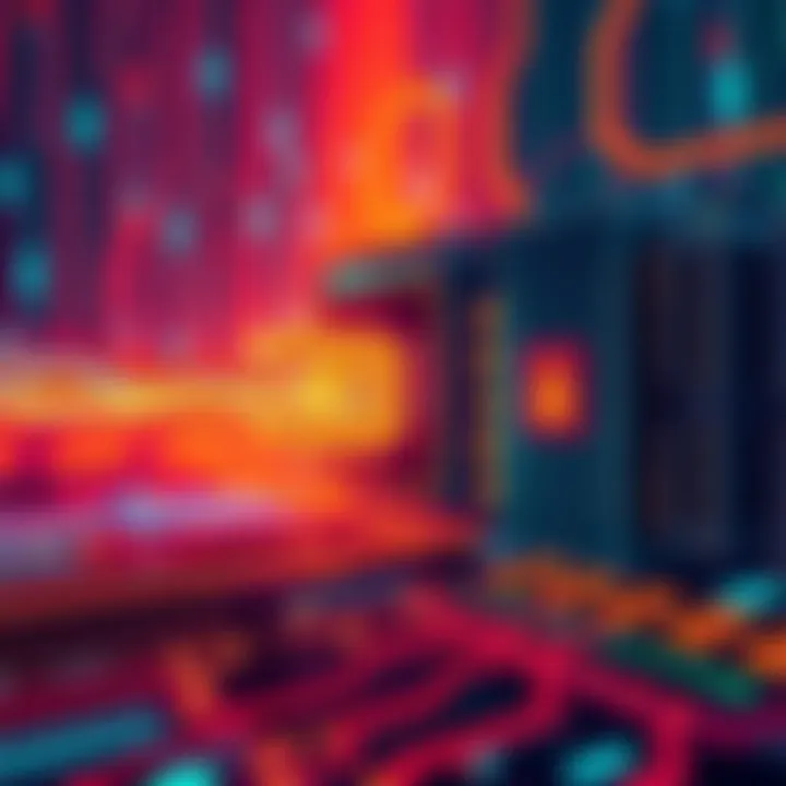 A digital illustration showing a quantum computer with data streams representing a broken 15-bit ECC key, indicating a significant leap in technology and its impact on data security.