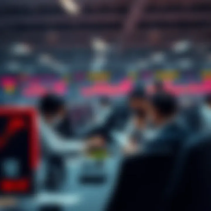 RaveDAO office workers discussing trading activities in response to Binance and Bitget scrutiny