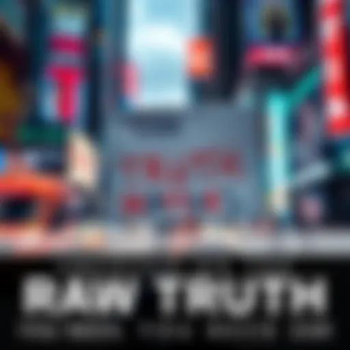 A person holding a sign that reads 'The Truth Matters' amid a busy city background.