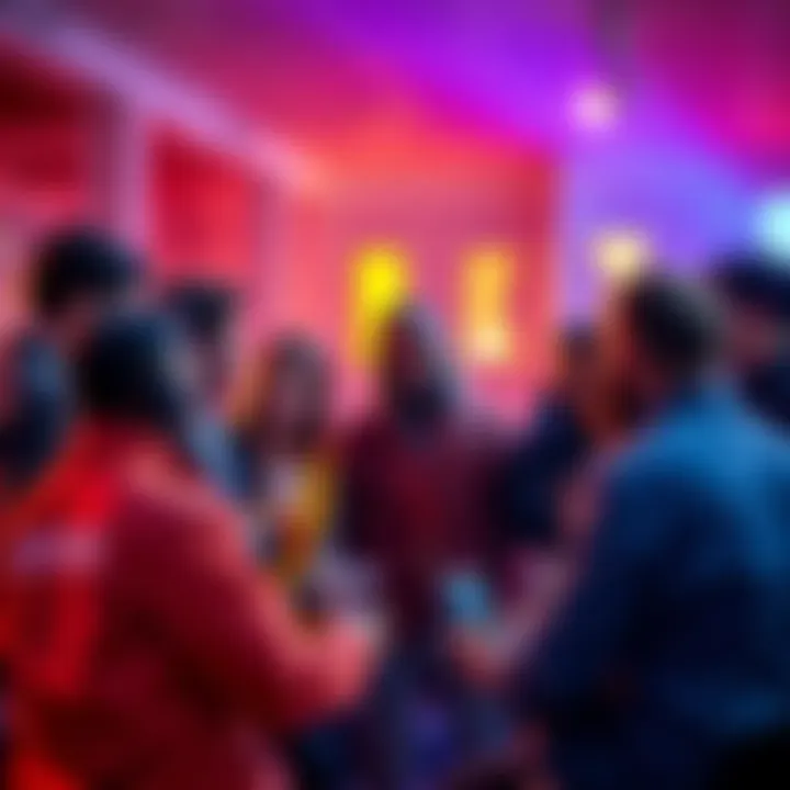 Group of reality show contestants discussing strategy A diverse group of reality show contestants gathered, sharing ideas on social gameplay and alliances, showcasing intense discussions and teamwork.