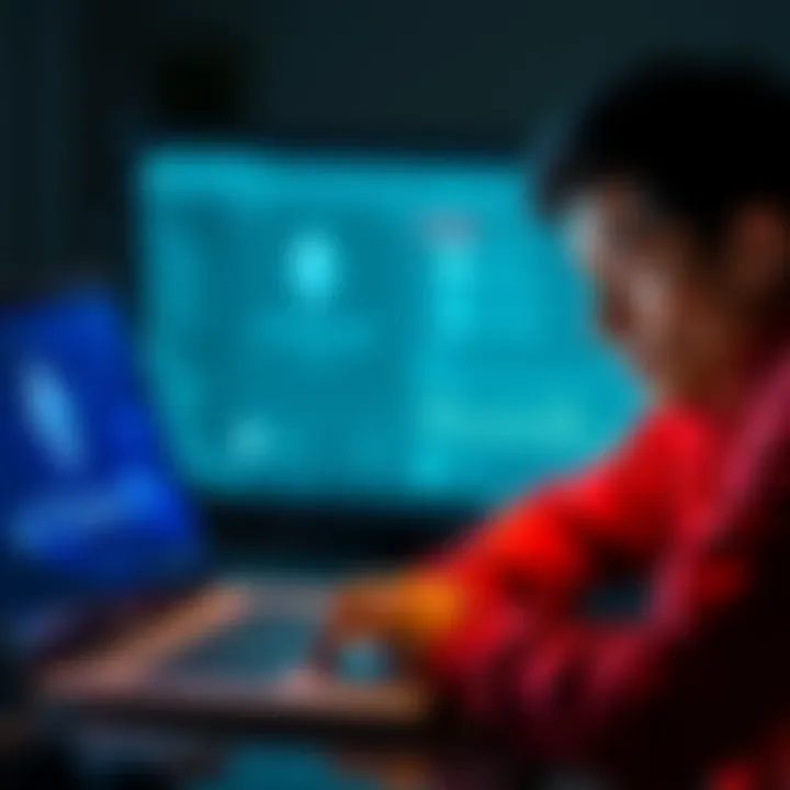 A person looks worried while trying to recover their MetaMask wallet on a laptop, showing a wallet interface and Ethereum logo.