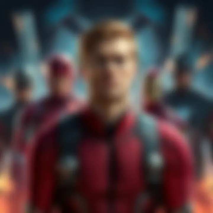 Reed struggling in superhero team Reed stands out with a worried expression among Avengers, showcasing his challenges to fit in