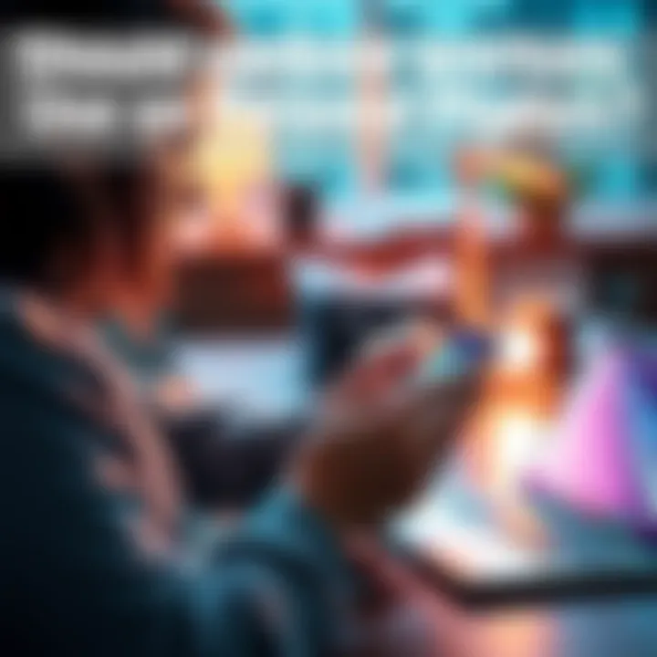 Remote worker checking email on personal phone A person sitting at a desk, looking at work email on a personal smartphone with a laptop nearby