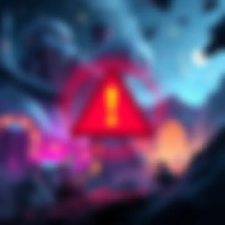 Resource Requirements Alert A digital alert symbol indicating upcoming resource needs for landmark auctions in a gaming context