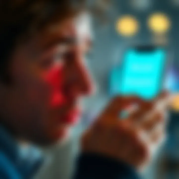 Revolut account suspension concern A worried person looking at a phone displaying a Revolut account frozen message