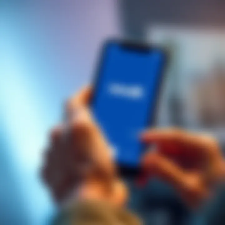Close-up of a person's hand navigating the Revolut banking app on a smartphone with a credit card beside it