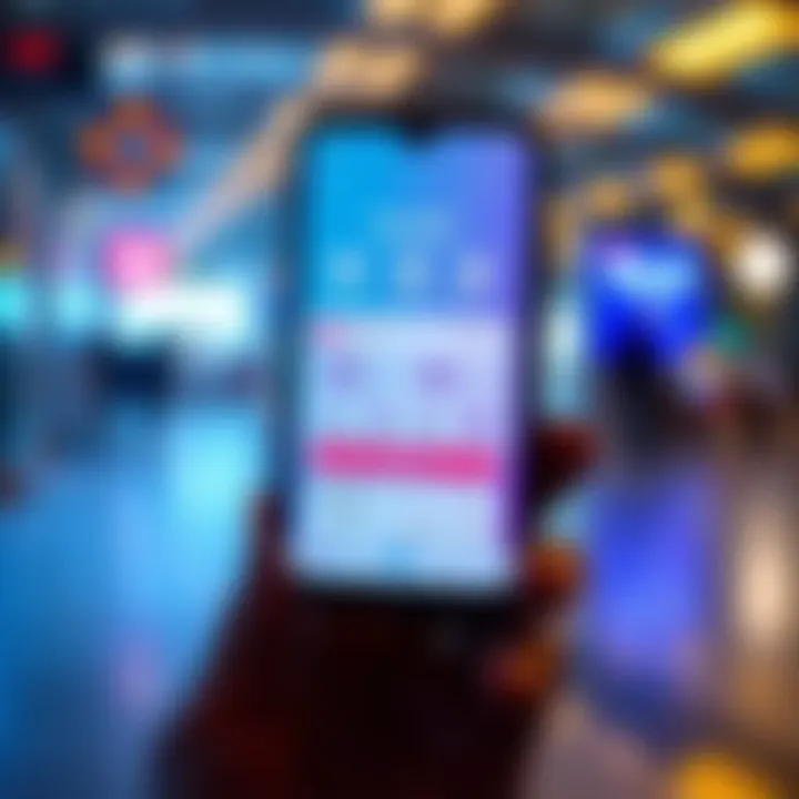 A smartphone displaying the Revolut banking app interface with financial features and transaction options visible.