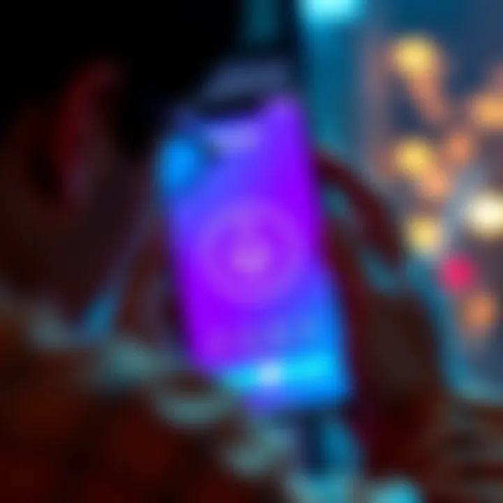 A visual representation of cryptocurrency frustration showing a user looking at a smartphone displaying Revolut’s app, with USDC logo and Solana network symbol